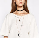 Vintage Star Moon Multi Layer Chain Necklace - [neshe.in]