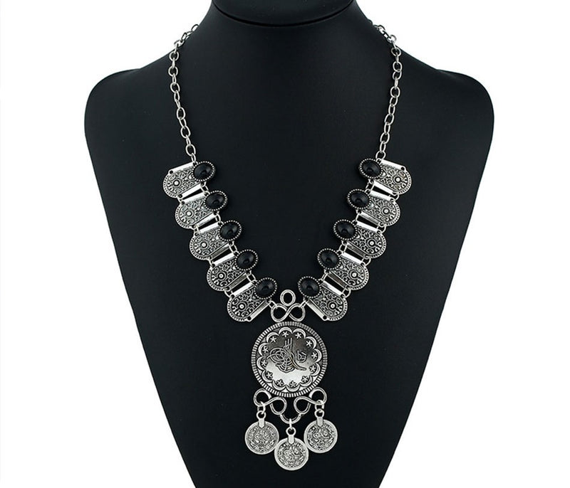 Fashion Retro Boho Coin Statement Long Necklace Colors – Neshe