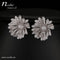 CZ Crystal Silver Flower Statement Party Stud Earring - [neshe.in]