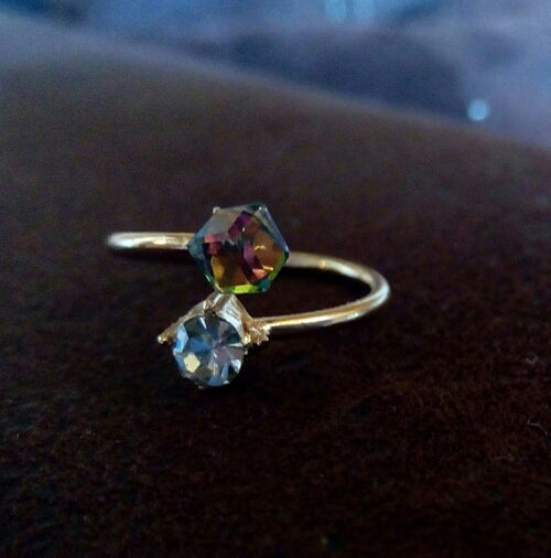Elegant Charm Austrian Crystal Infinite Open Ring - [neshe.in]