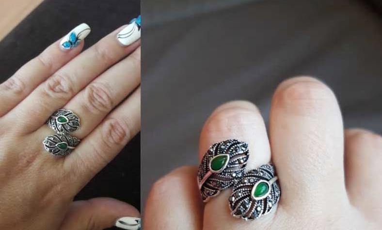 Vintage Retro Antique Silver Peacock Feather Ring - [neshe.in]
