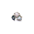 Silver Statement Triangle Geometric Charm Rings (Set of 3) - [neshe.in]