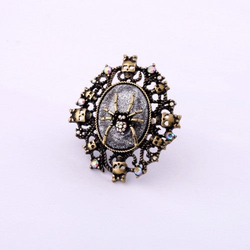 Antique Gold  Spider Skeleton Party Ring - [neshe.in]