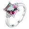 Bright Multicolor CZ Zircon Square Crystal Ring - [neshe.in]