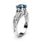 Vintage Blue CZ Zircon Silver Ring - [neshe.in]