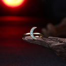 Crescent Moon Natural Stone Ring - 2 Colors - [neshe.in]
