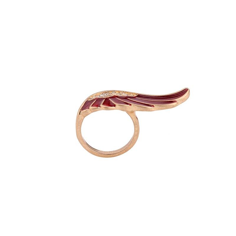 Winged Enamel Red Color Ring - [neshe.in]