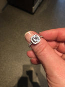 CZ Zircon Crystal Platinum plated Ring - [neshe.in]