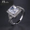 Romantic Platinum plated Square CZ Crystal Statement Ring - [neshe.in]