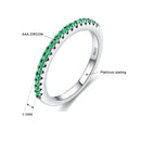 Multicolor CZ Crystal Sleek Engagement Ring - 5 Colors - [neshe.in]