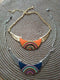 Ethnic Enamel Beads Moon Shaped Choker Necklace - 3 Casual Colors - [neshe.in]