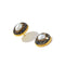 Geometric Round Natural Pearl Stud Earring with Real Gold Plating