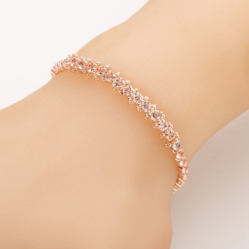 Rose Gold Charm Luxury Crystal Layered Bracelet - [neshe.in]