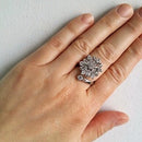 CZ Crystal Platinum Plated Open Ring - [neshe.in]